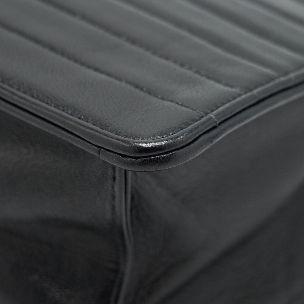 CHANEL VINTAGE KELLY FLAP BAG WITH LONG STRAP BLACK 24K GHW