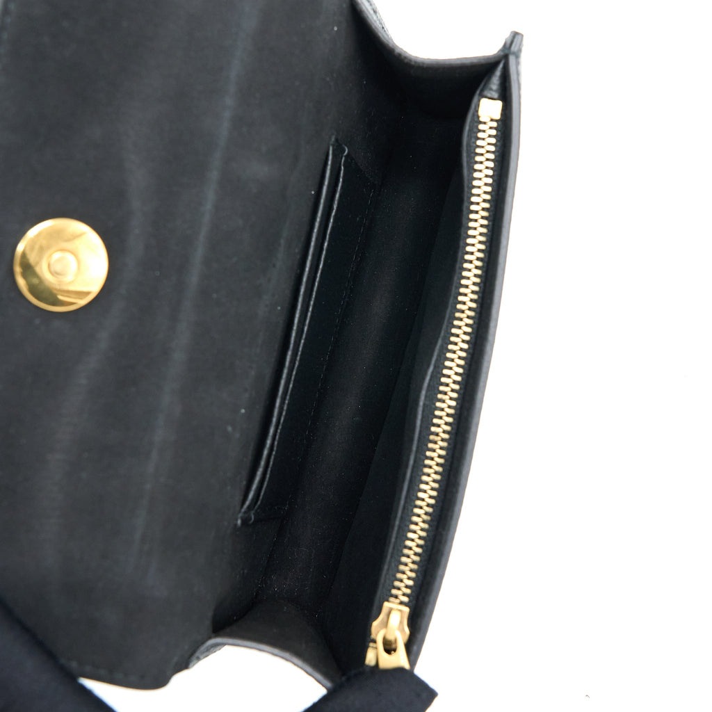 DIOR SADDLE BELT POUCH GRAINED CALFSKIN BLACK GHW