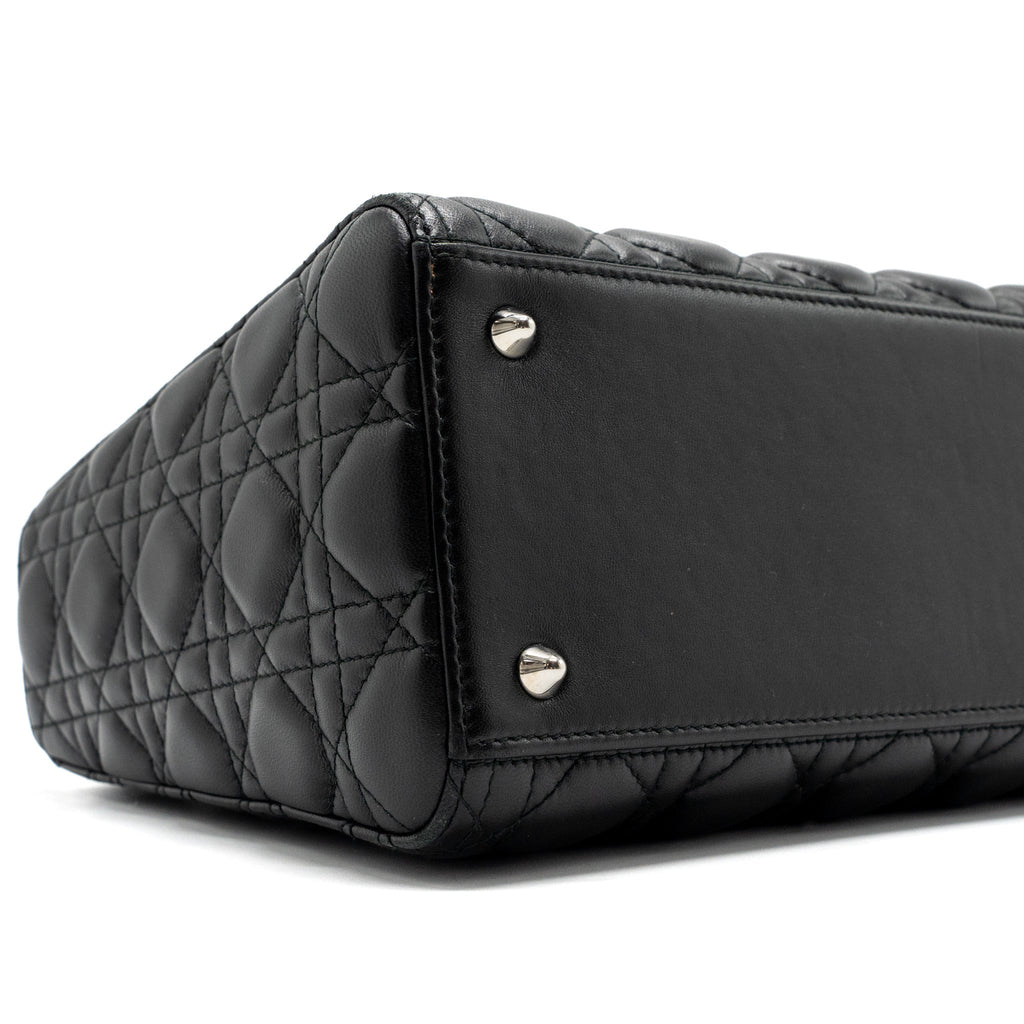 DIOR MEDIUM LADY DIOR LAMBSKIN BLACK SHW