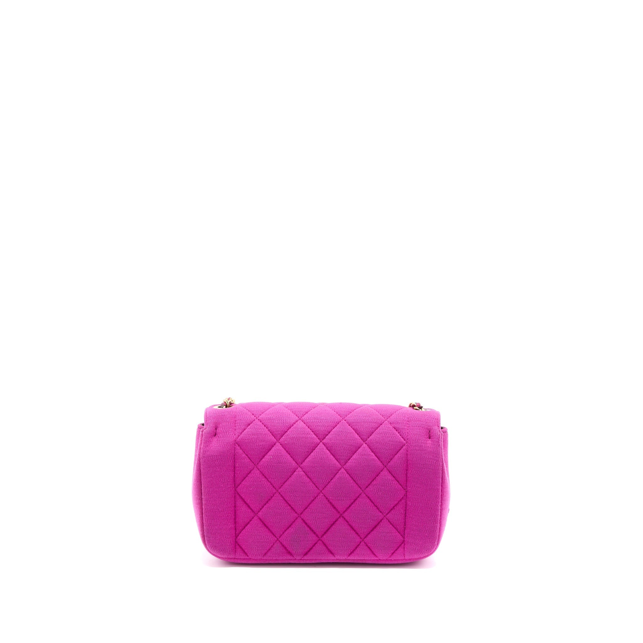 CHANEL SEASONAL MINI FLAP BAG FABRIC PINK LGHW