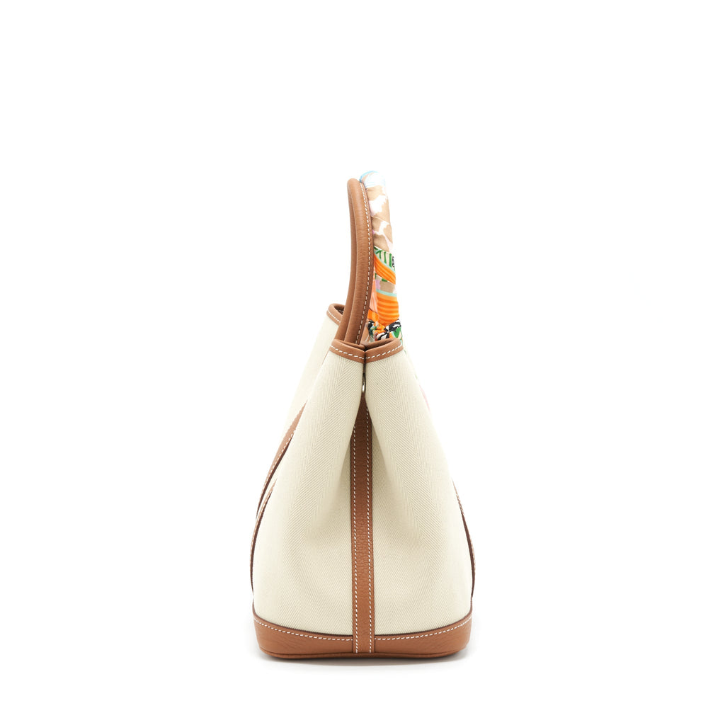 HERMES GARDEN PARTY 30 CANVAS GOLD