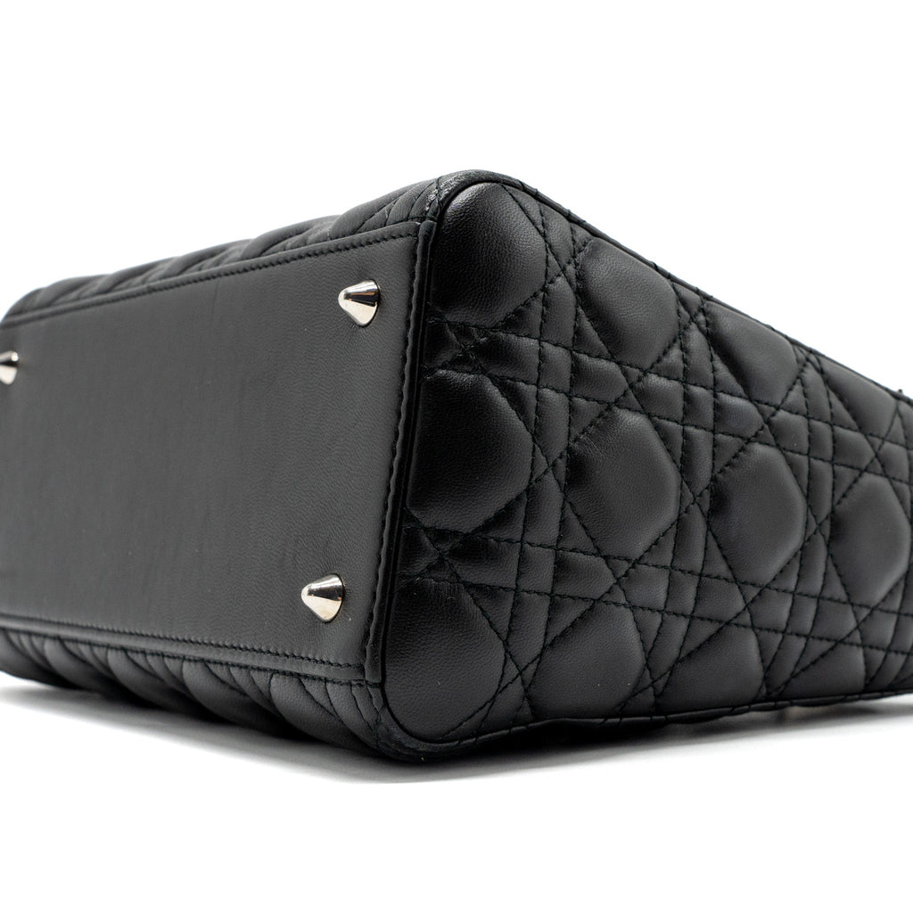 DIOR MEDIUM LADY DIOR LAMBSKIN BLACK SHW