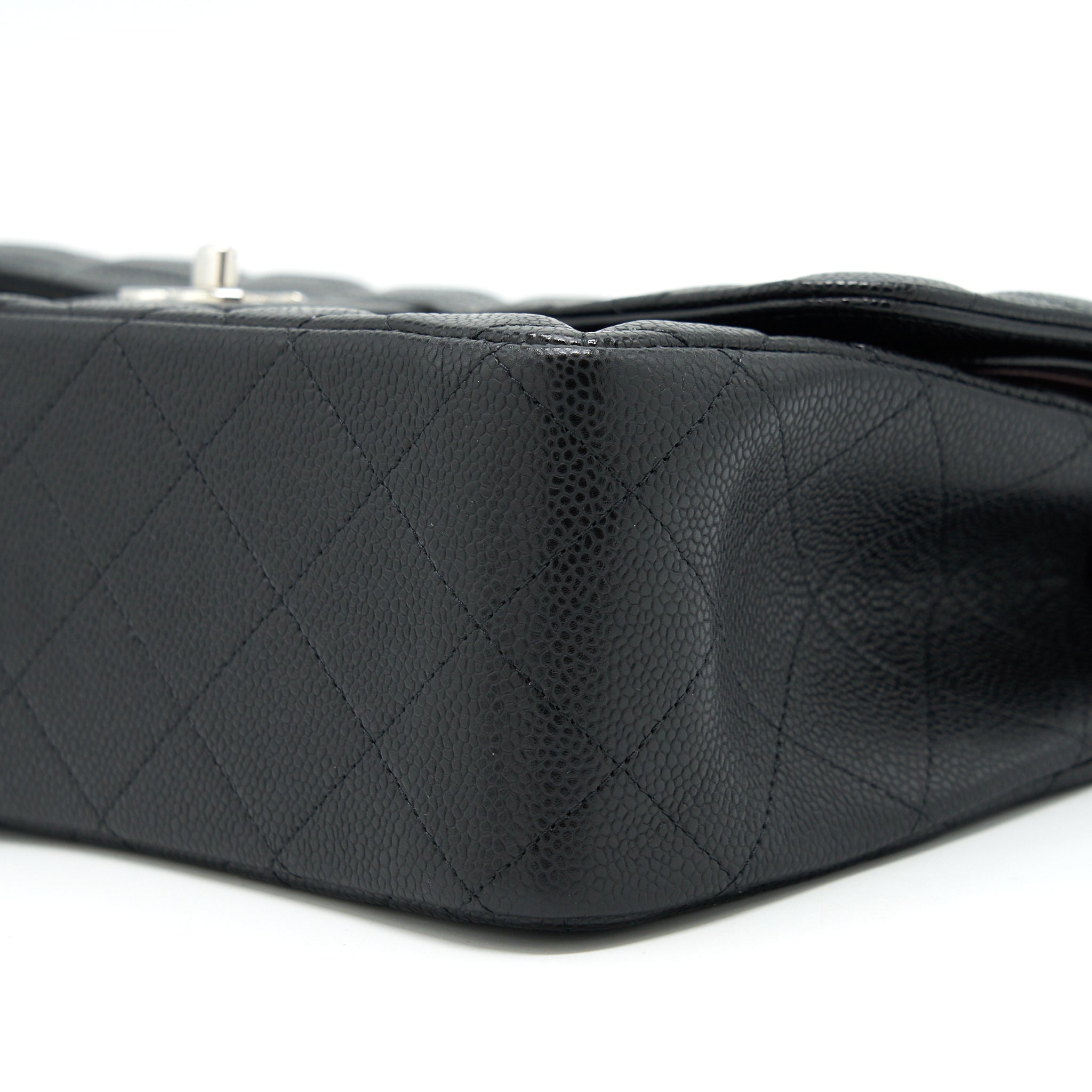 CHANEL JUMBO CLASSIC DOUBLE FLAP BAG CAVIAR BLACK SHW