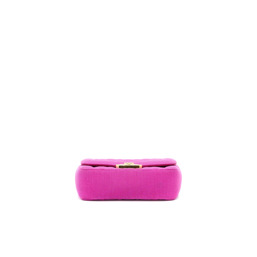 CHANEL SEASONAL MINI FLAP BAG FABRIC PINK LGHW