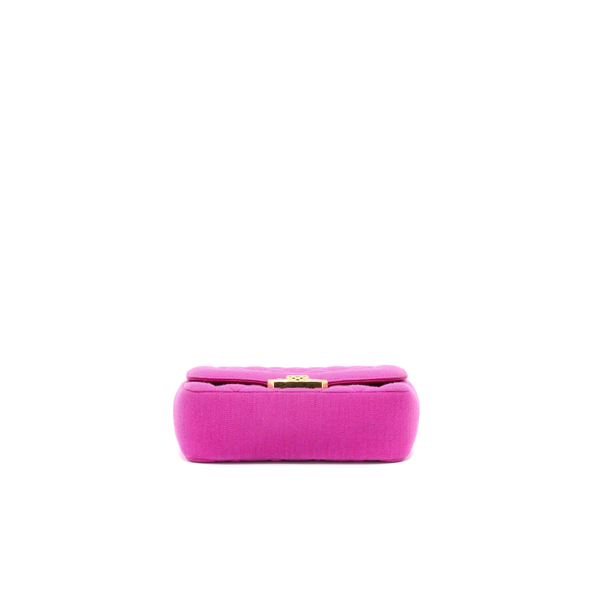 CHANEL SEASONAL MINI FLAP BAG FABRIC PINK LGHW
