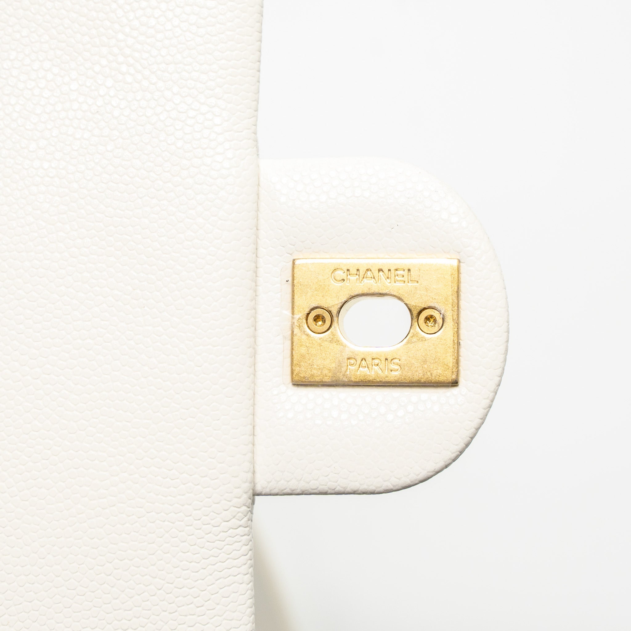 CHANEL 22A SMALL FLAP BAG BUTTON ON CHAIN CAVIAR WHITE BRUSHED GHW (MICROCHIP)