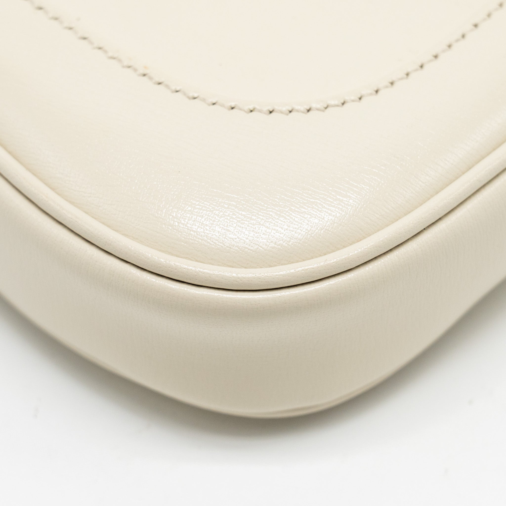 GUCCI JACKIE 1961 MINI SHOULDER BAG CALFSKIN WHITE GHW