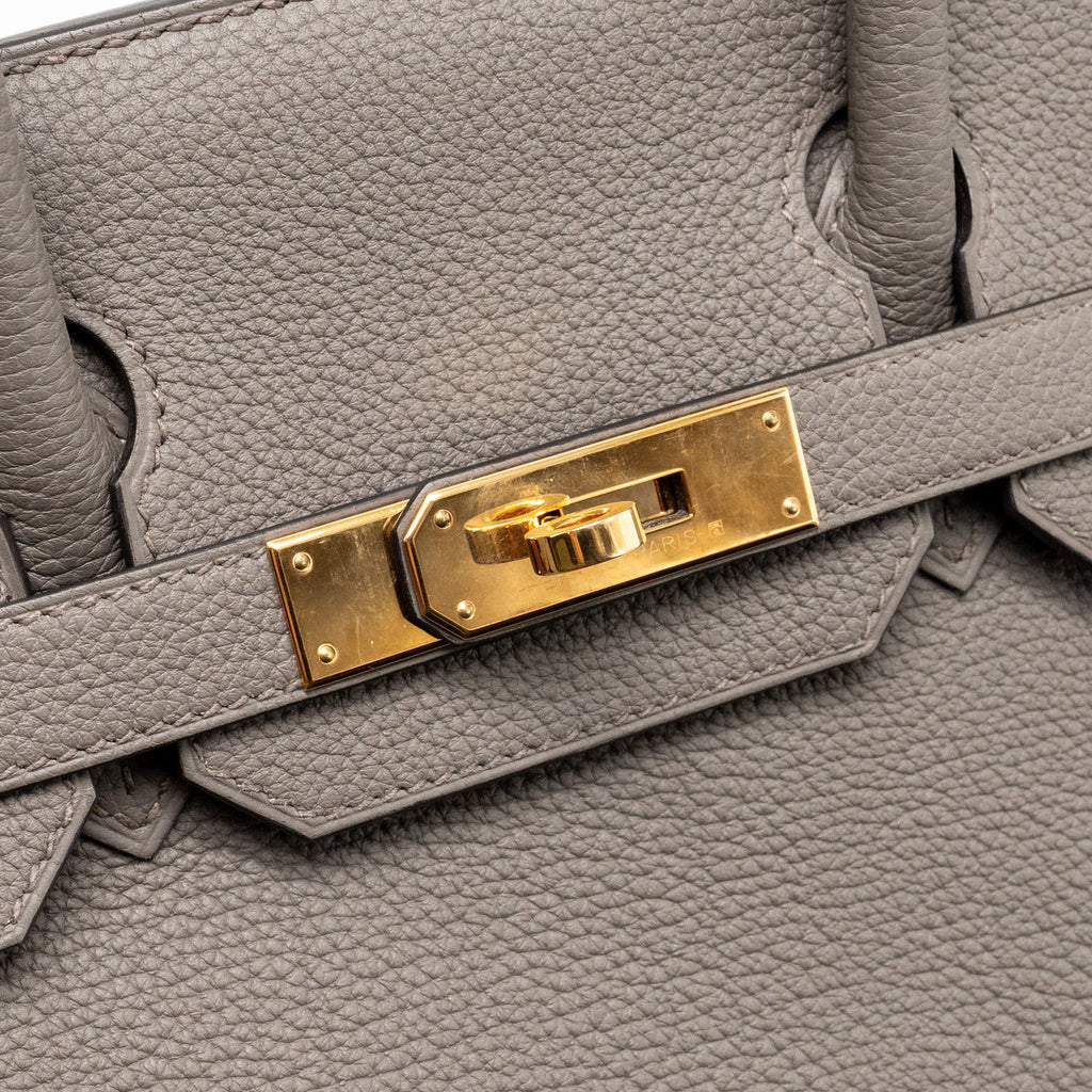 HERMES BIRKIN 30 TOGO 8F GRIS ETAIN RGHW