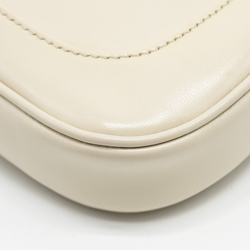 GUCCI JACKIE 1961 MINI SHOULDER BAG CALFSKIN WHITE GHW
