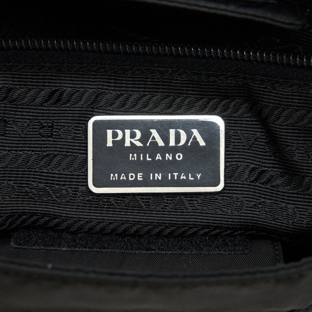 PRADA NYLON SHOULDER BAG IN BLACK