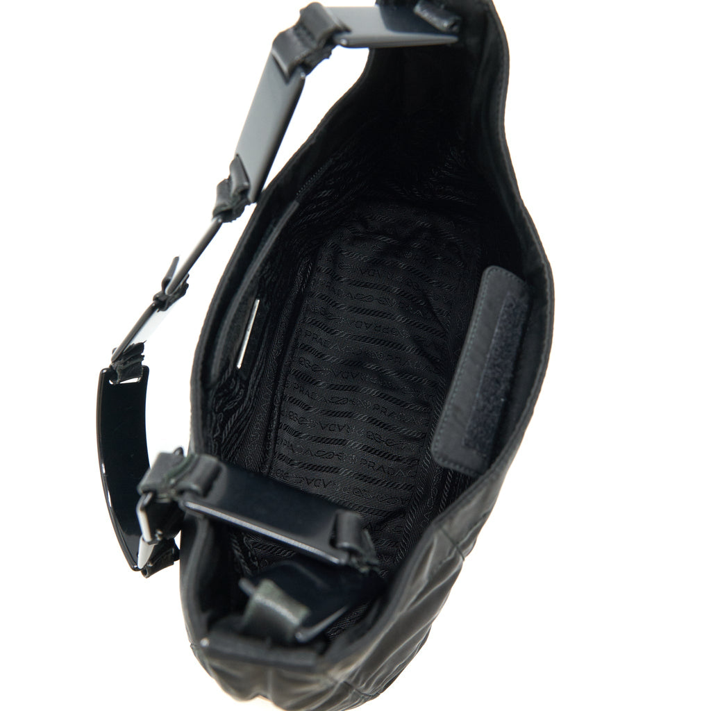 PRADA NYLON SHOULDER BAG IN BLACK