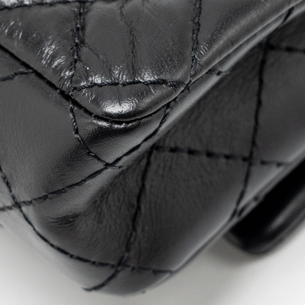 CHANEL 2.55 REISSUE WAIST BAG AGED CALFSKIN BLACK GHW