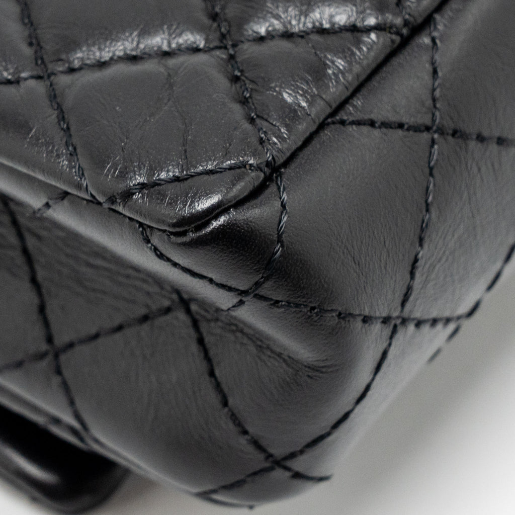 CHANEL 2.55 REISSUE WAIST BAG AGED CALFSKIN BLACK GHW