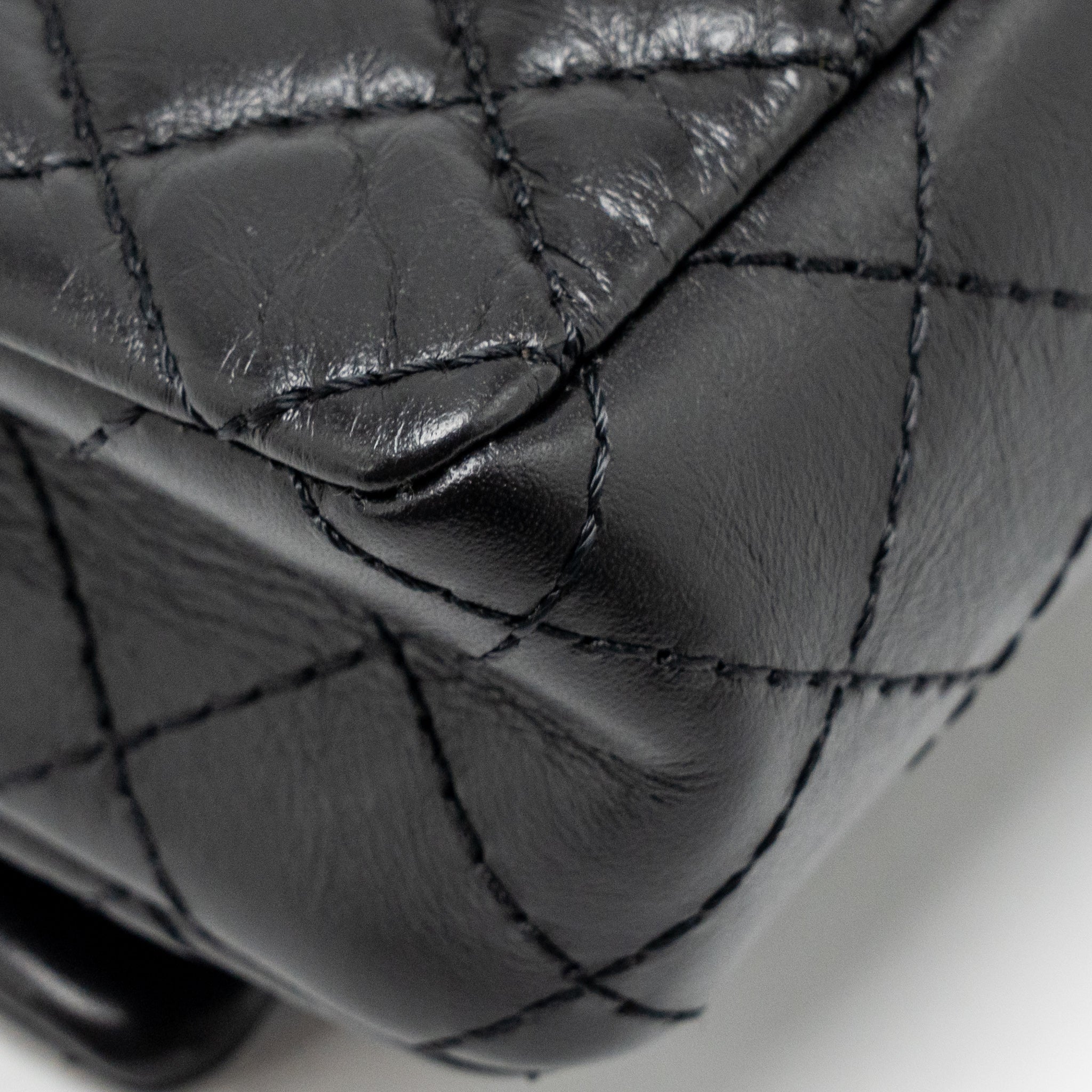 CHANEL 2.55 REISSUE WAIST BAG AGED CALFSKIN BLACK GHW