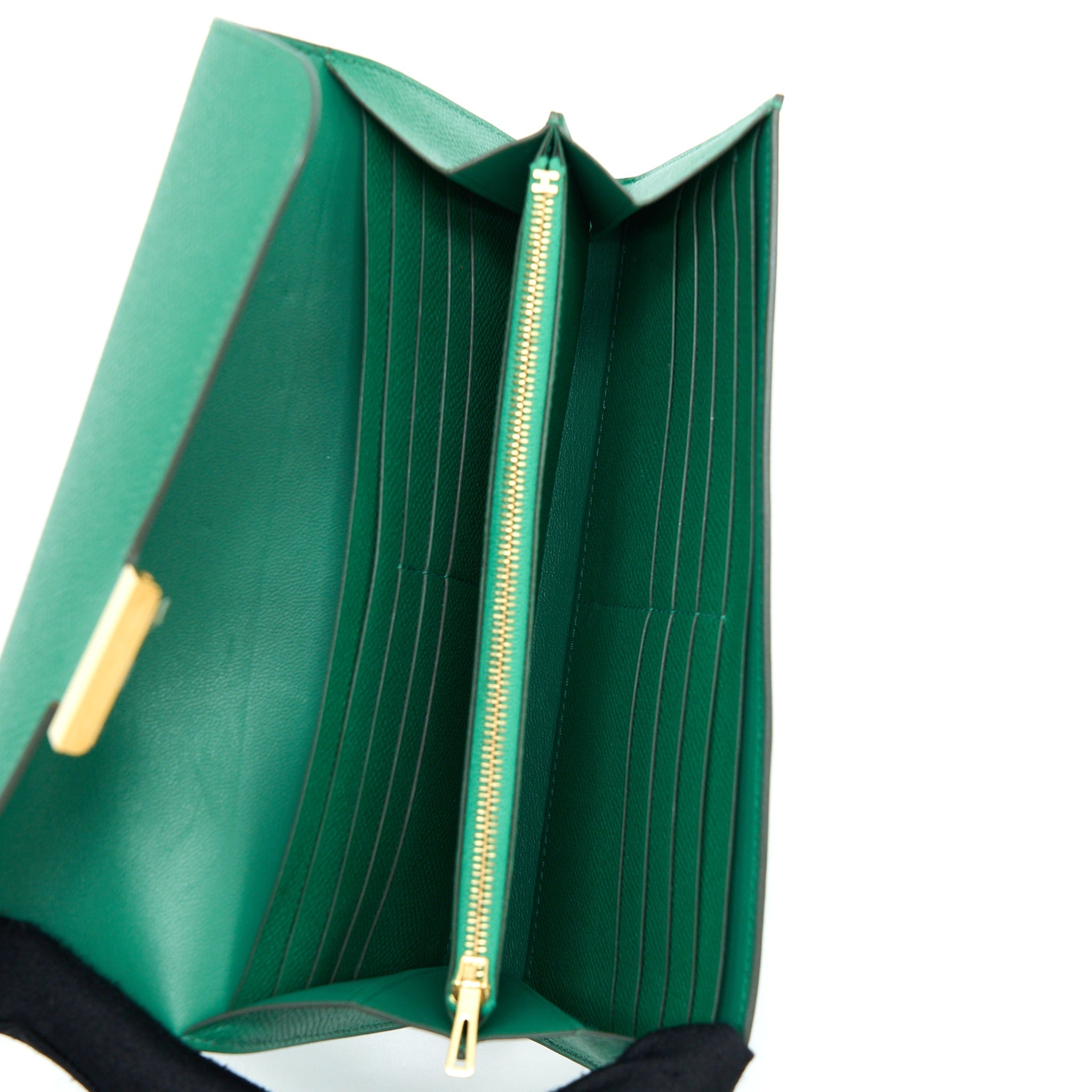 HERMES CONSTANCE LONG WALLET EPSOM GREEN GHW