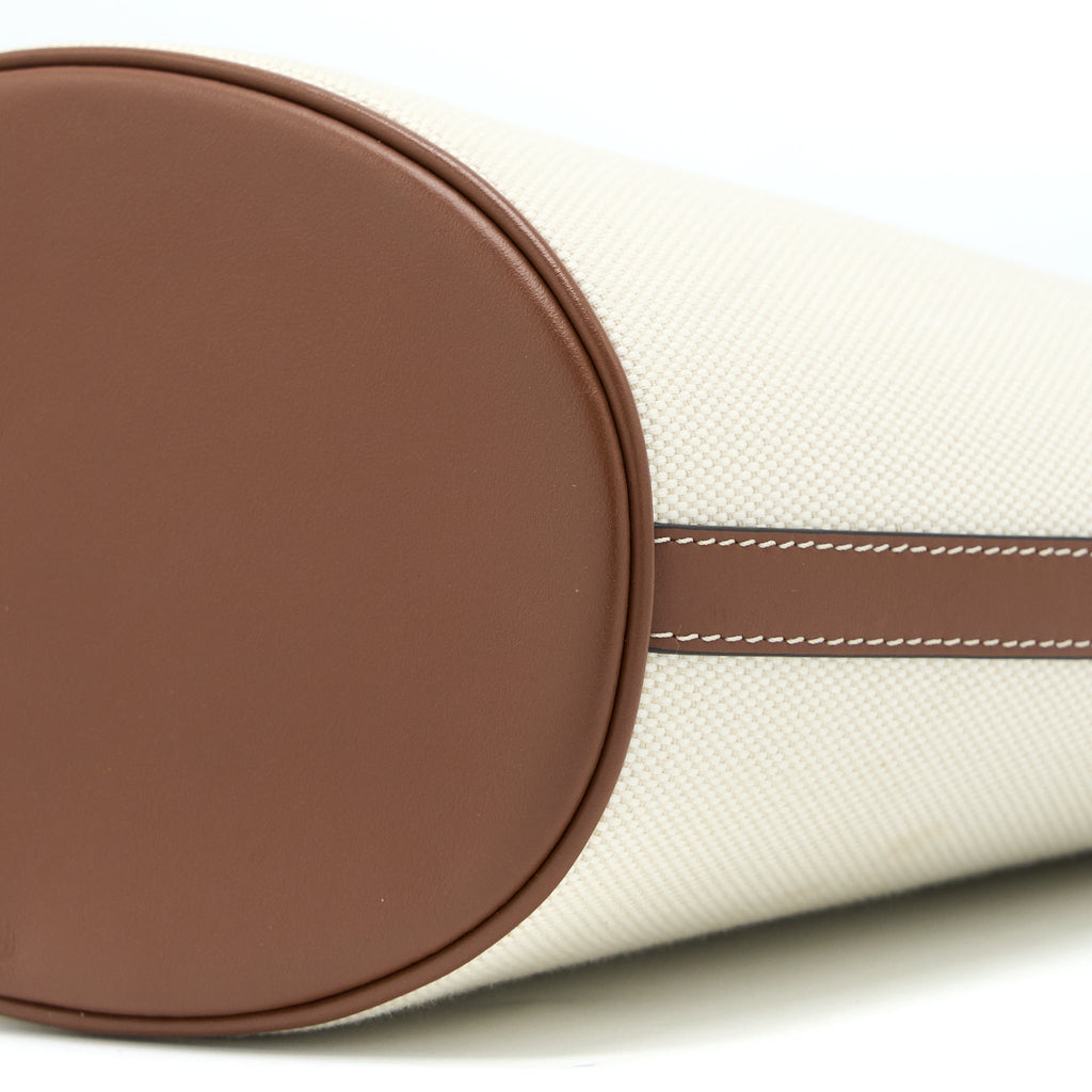 BURBERRY BUCKET BAG CANVAS/ LEATHER BEIGE/ BROWN GHW