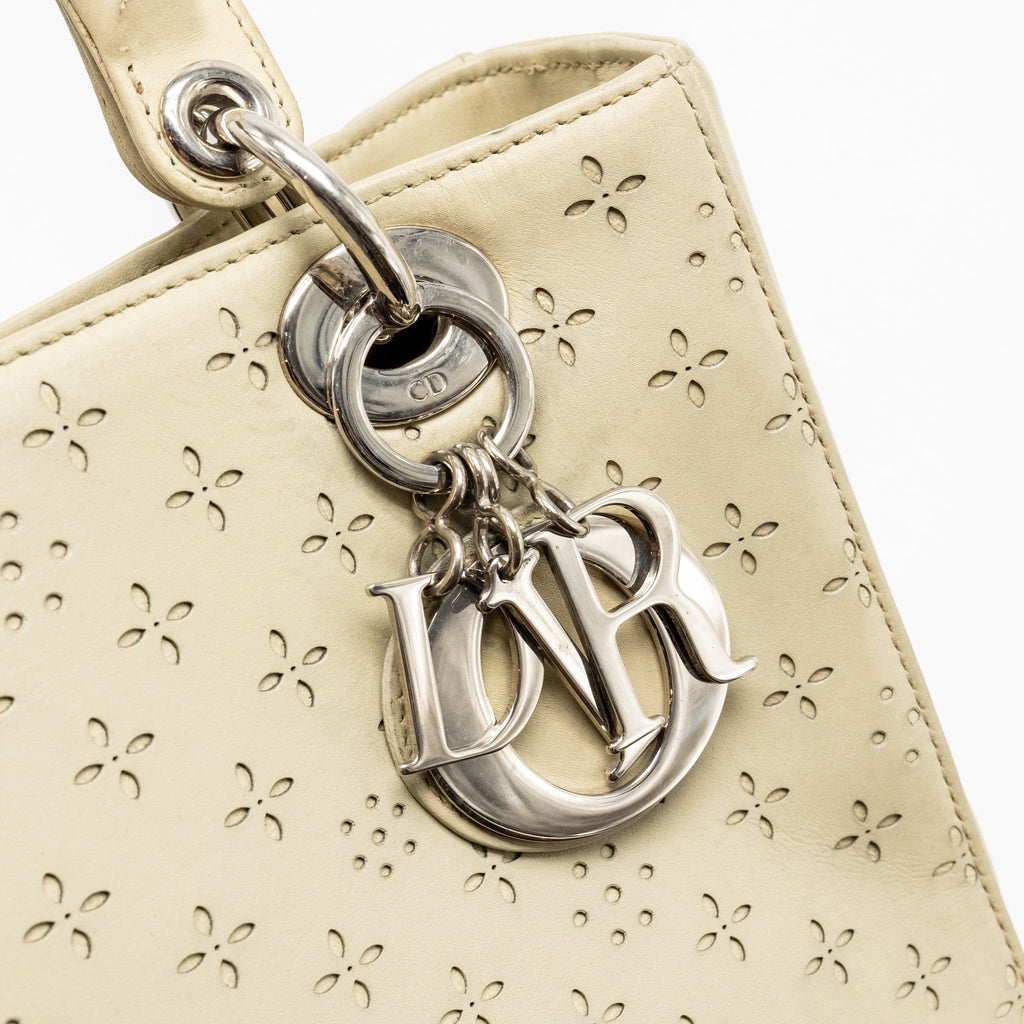 DIOR MEDIUM LADY DIOR LEATHER BEIGE SHW