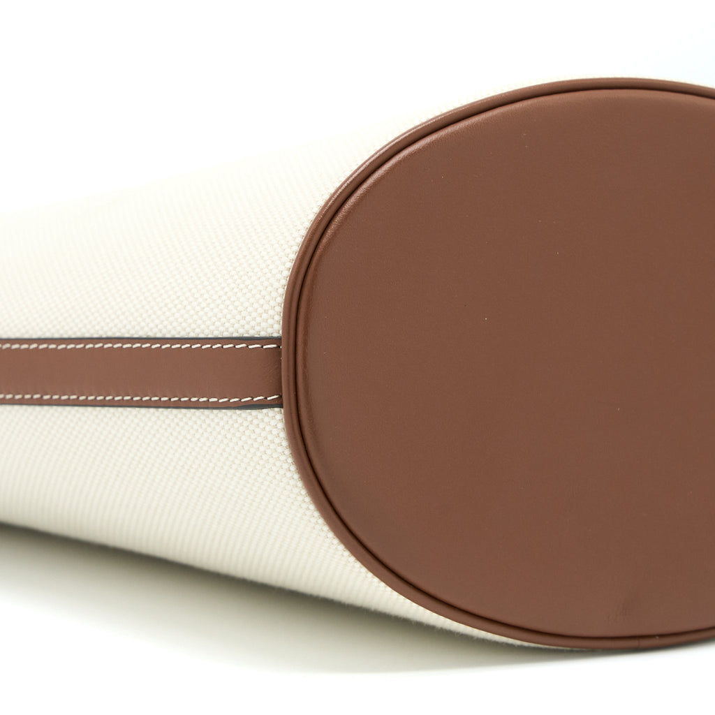 BURBERRY BUCKET BAG CANVAS/ LEATHER BEIGE/ BROWN GHW
