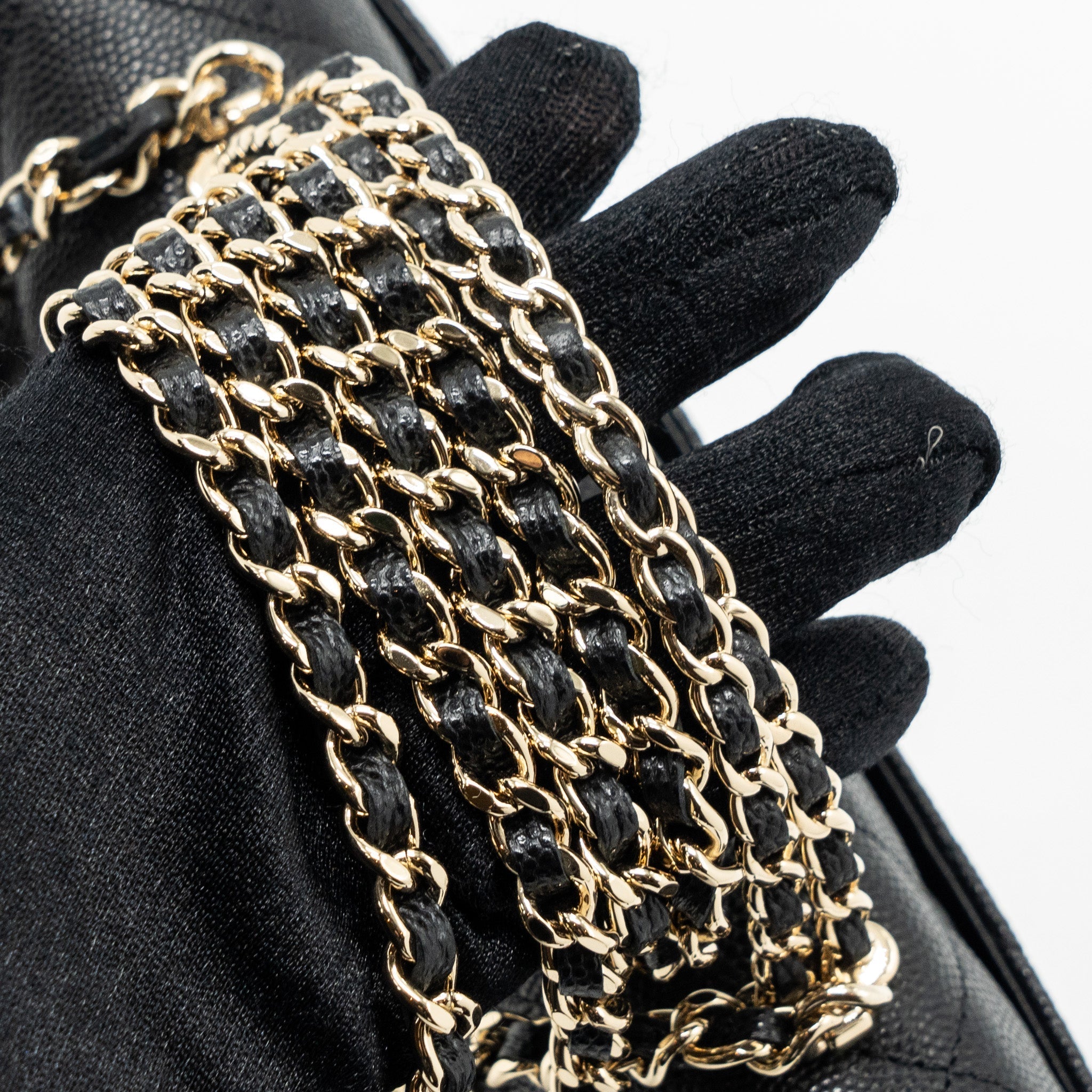 CHANEL 23P TOP HANDLE MINI FLAP BAG CAVIAR BLACK LGHW (MICROCHIP)