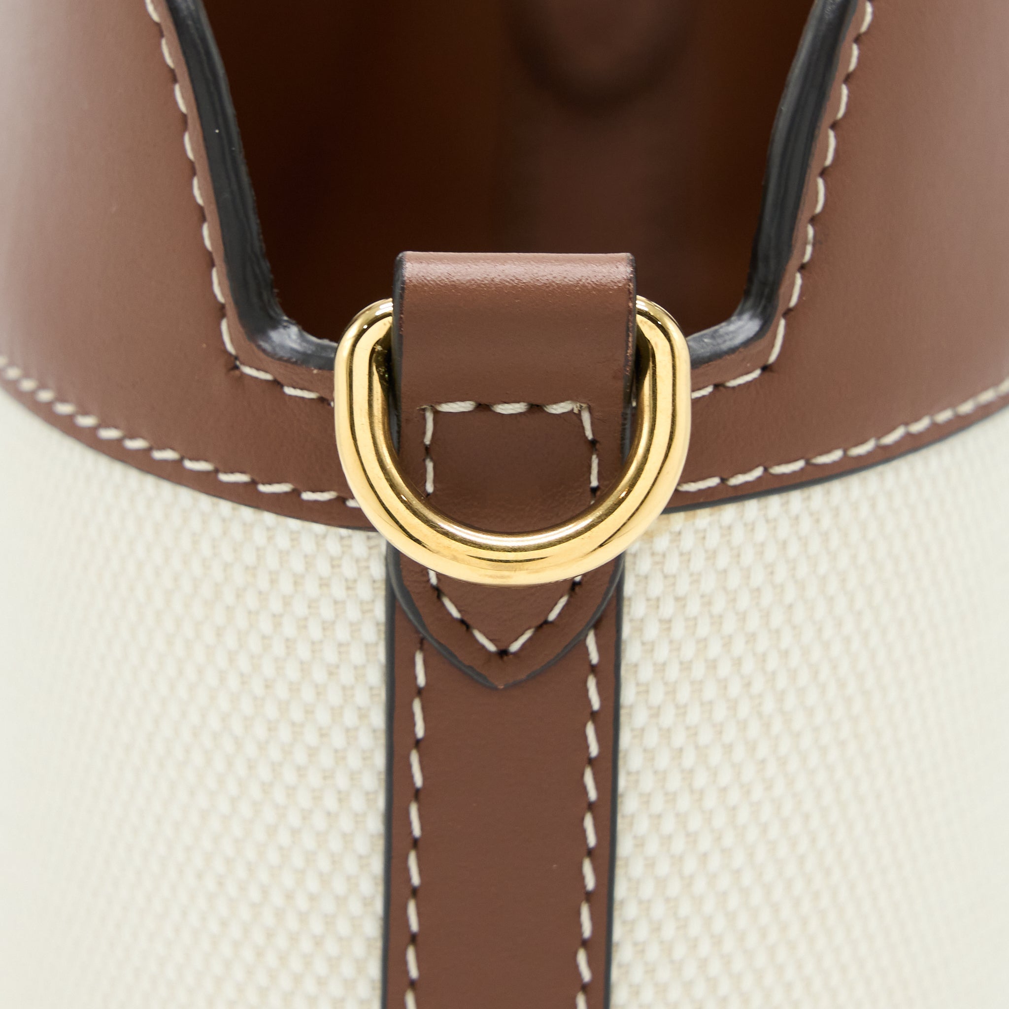 BURBERRY BUCKET BAG CANVAS/ LEATHER BEIGE/ BROWN GHW