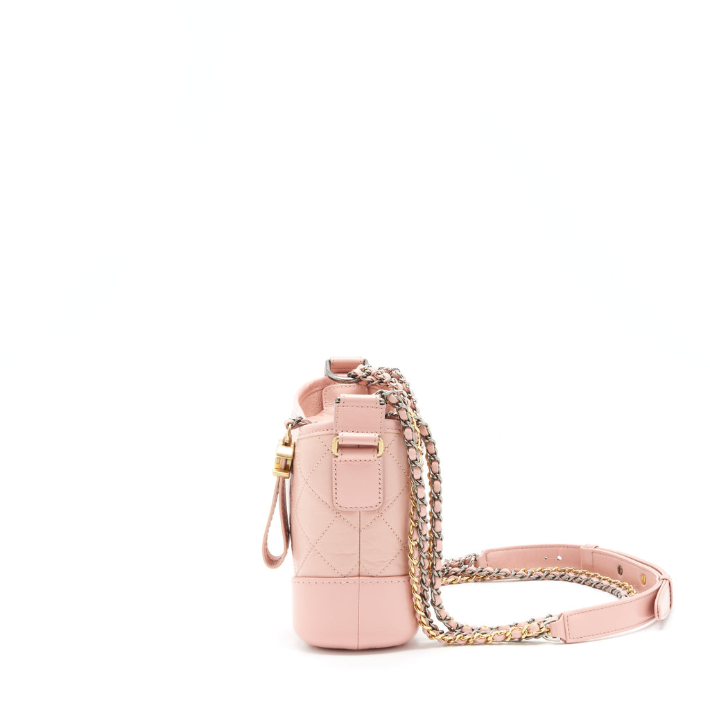 CHANEL SMALL GABRIELLE HOBO BAG AGED CALFSKIN PINK