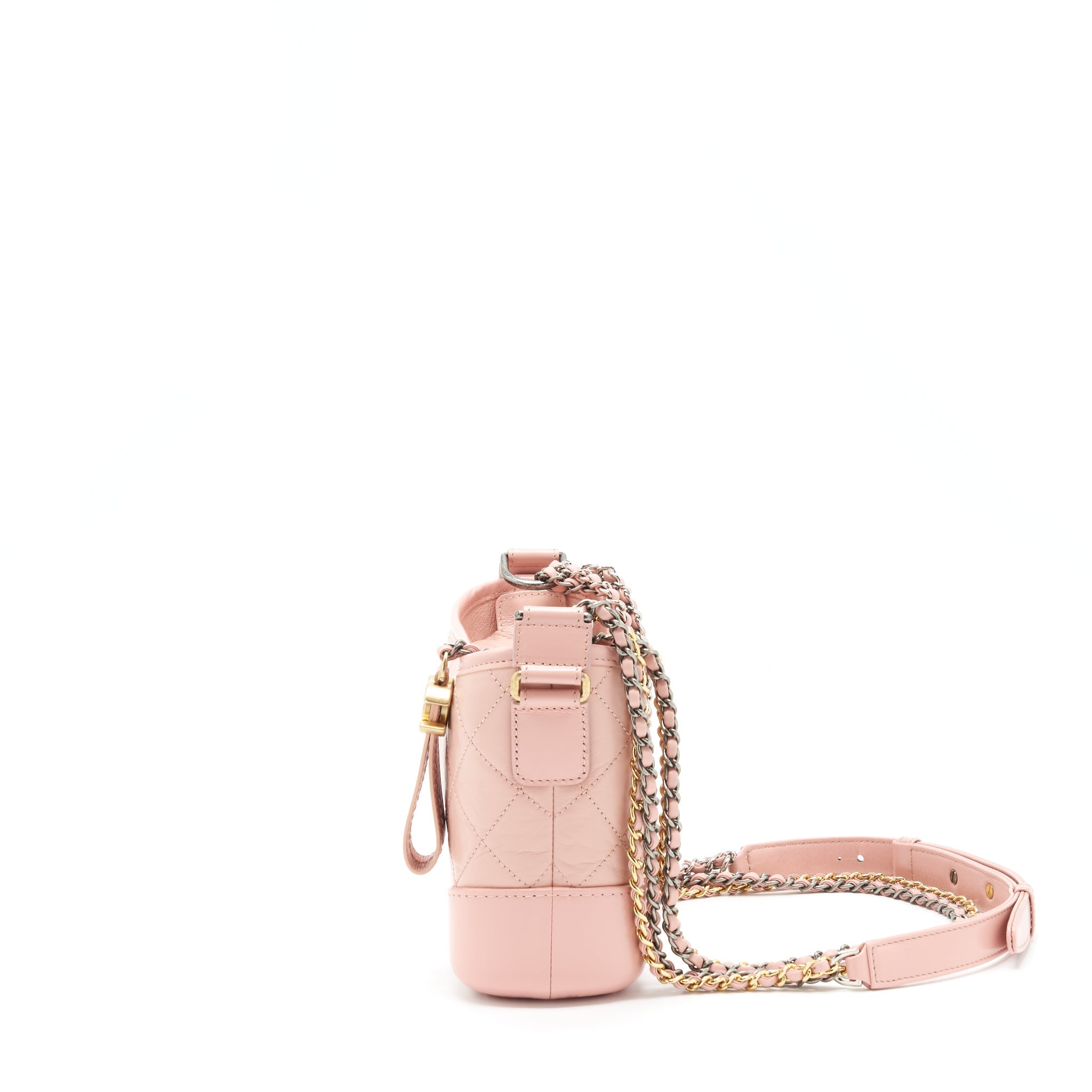 CHANEL SMALL GABRIELLE HOBO BAG AGED CALFSKIN PINK