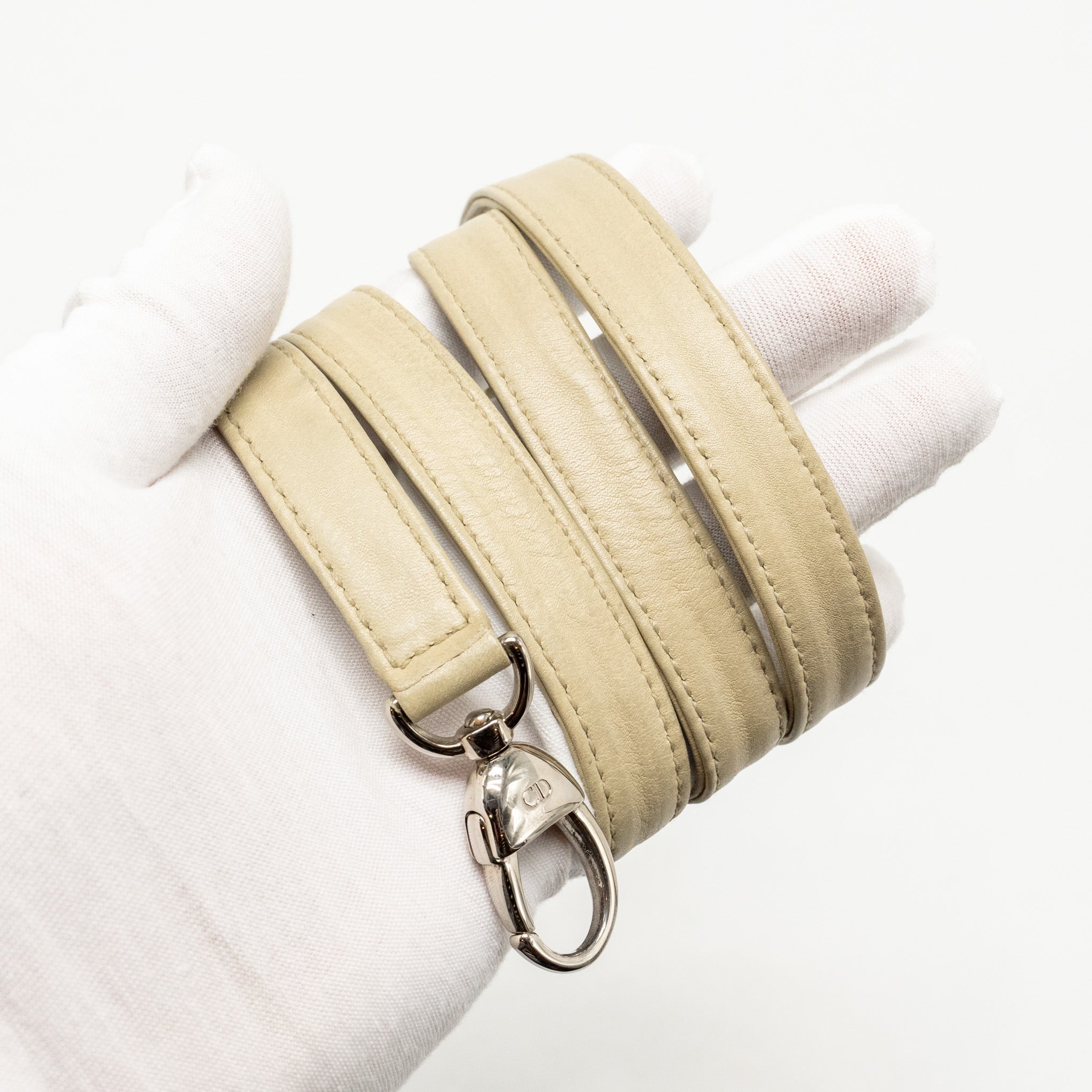 DIOR MEDIUM LADY DIOR LEATHER BEIGE SHW