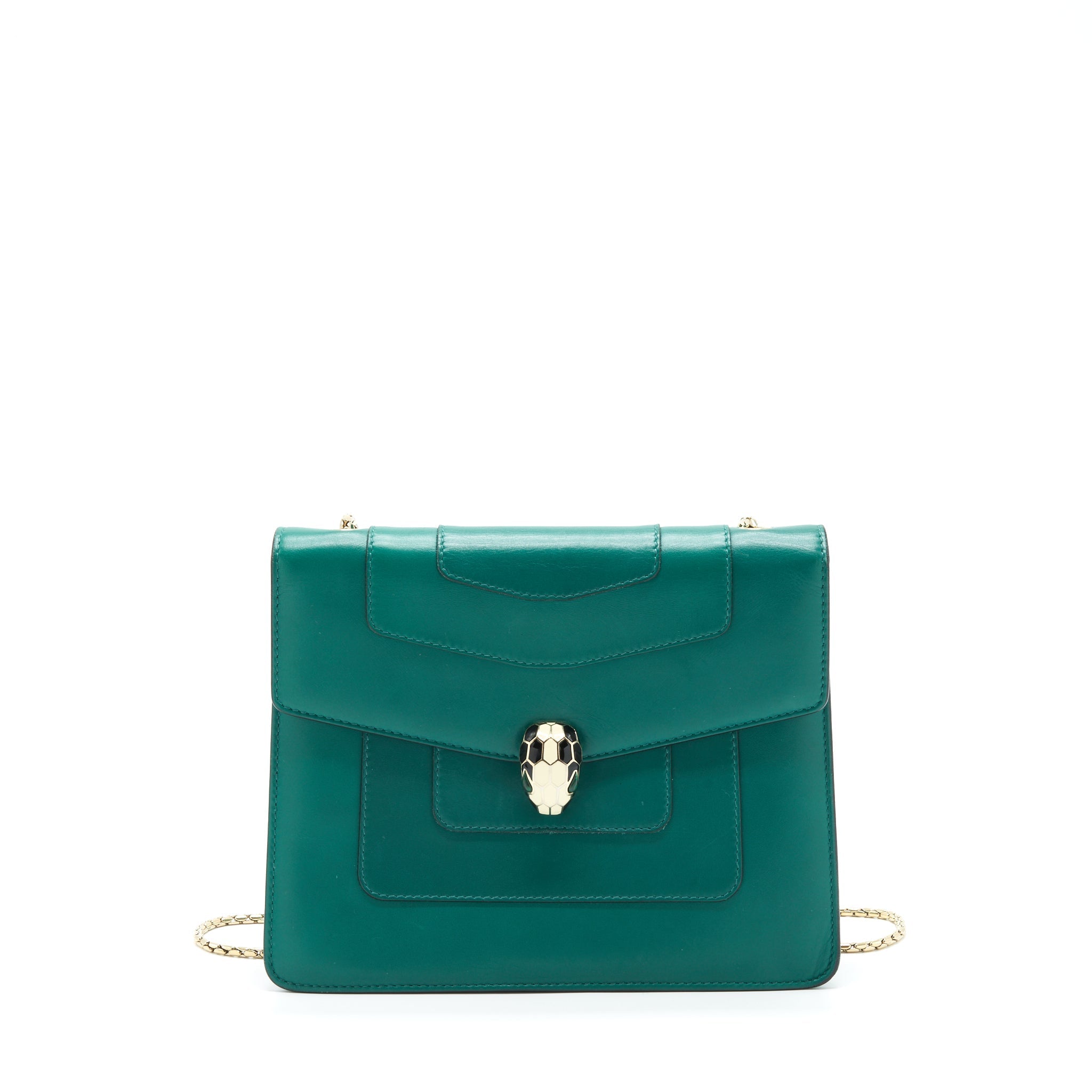 BVLGARI SERPENTI FOREVER CHAIN BAG GREEN