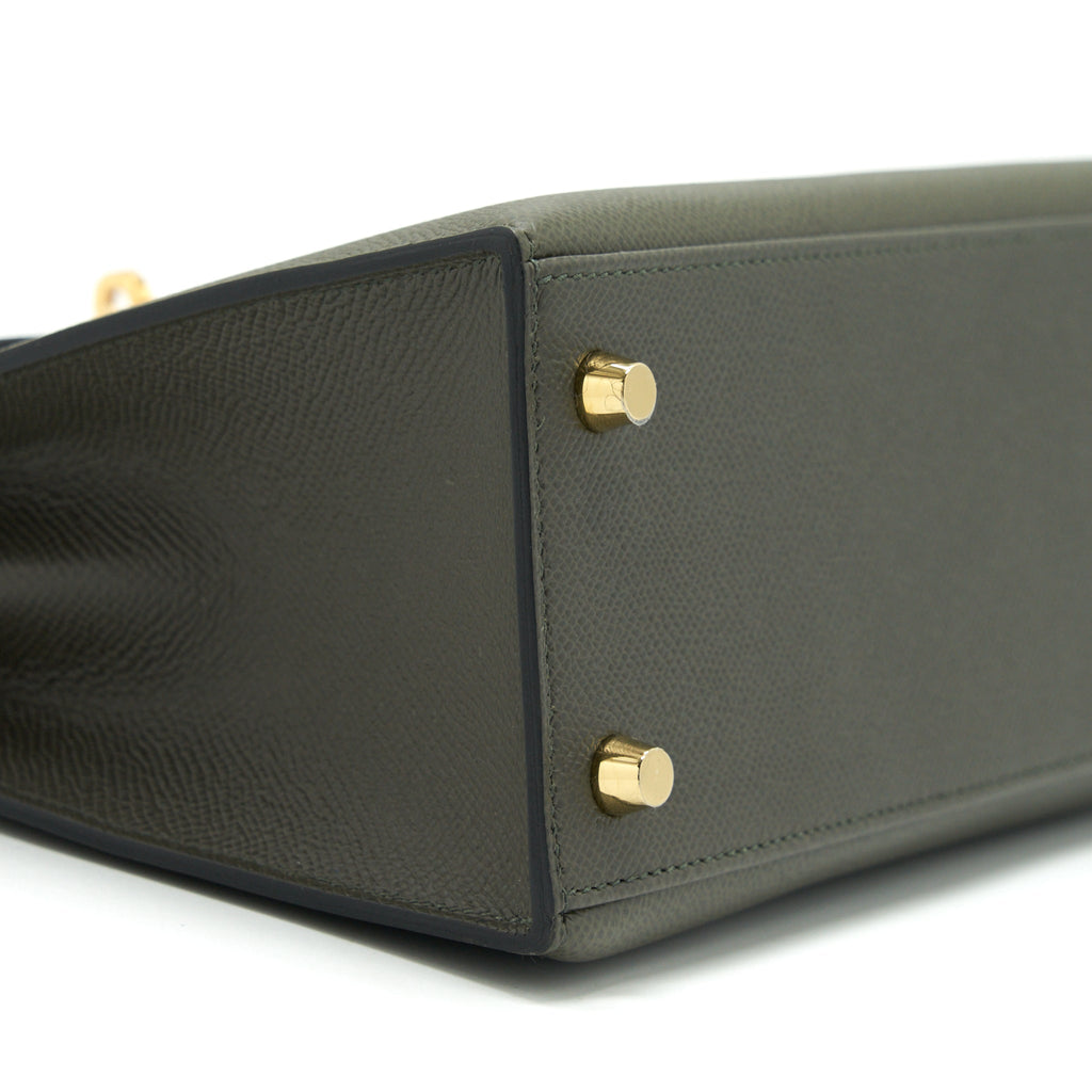 HERMES KELLY 25 SELLIER EPSOM C6 VERT DE GRIS GHW