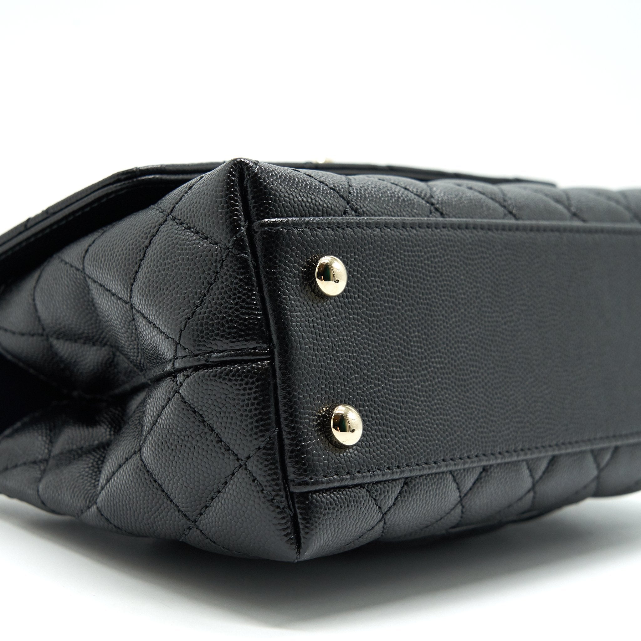 CHANEL SMALL COCO HANDLE 24CM CAVIAR BLACK GHW ( MICROCHIP)