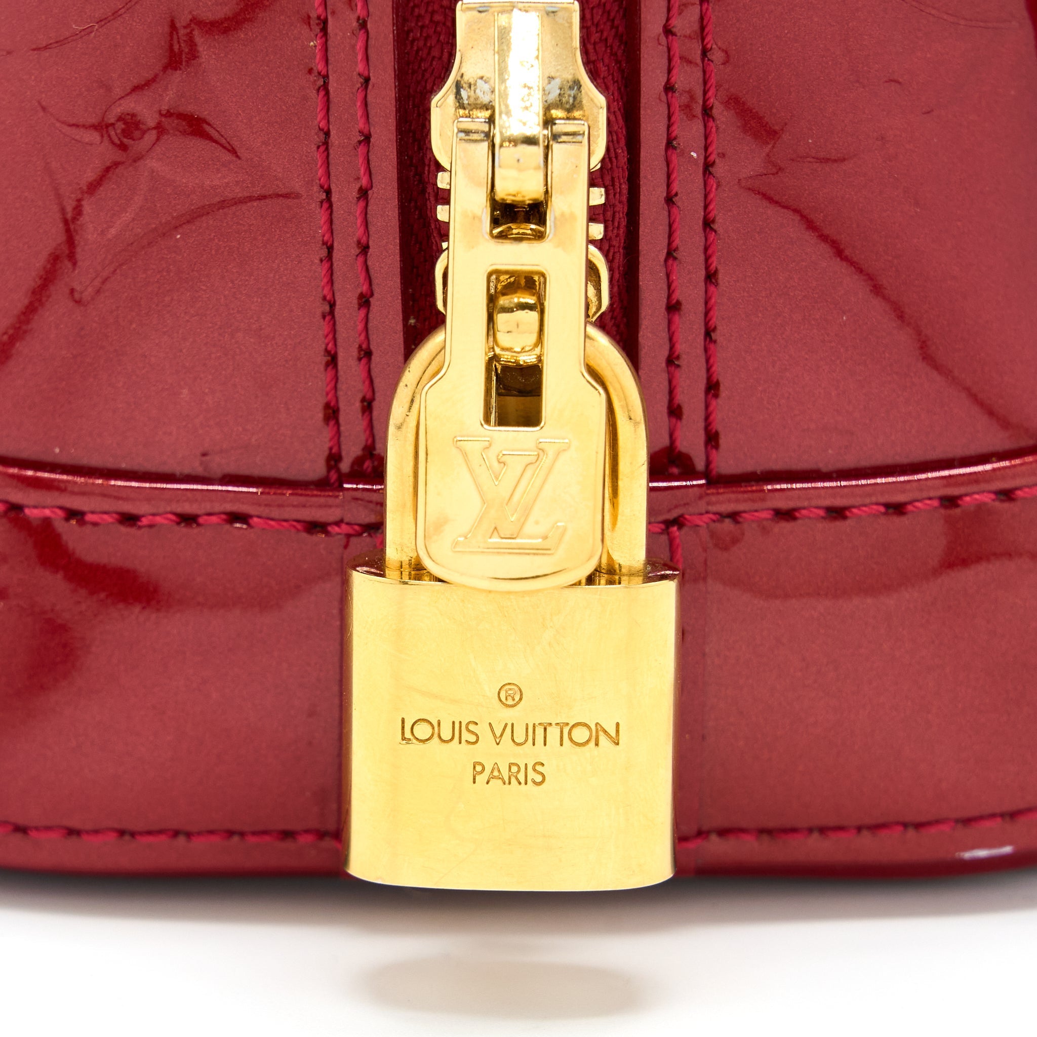 LOUIS VUITTON ALMA BB PATENT RED GHW