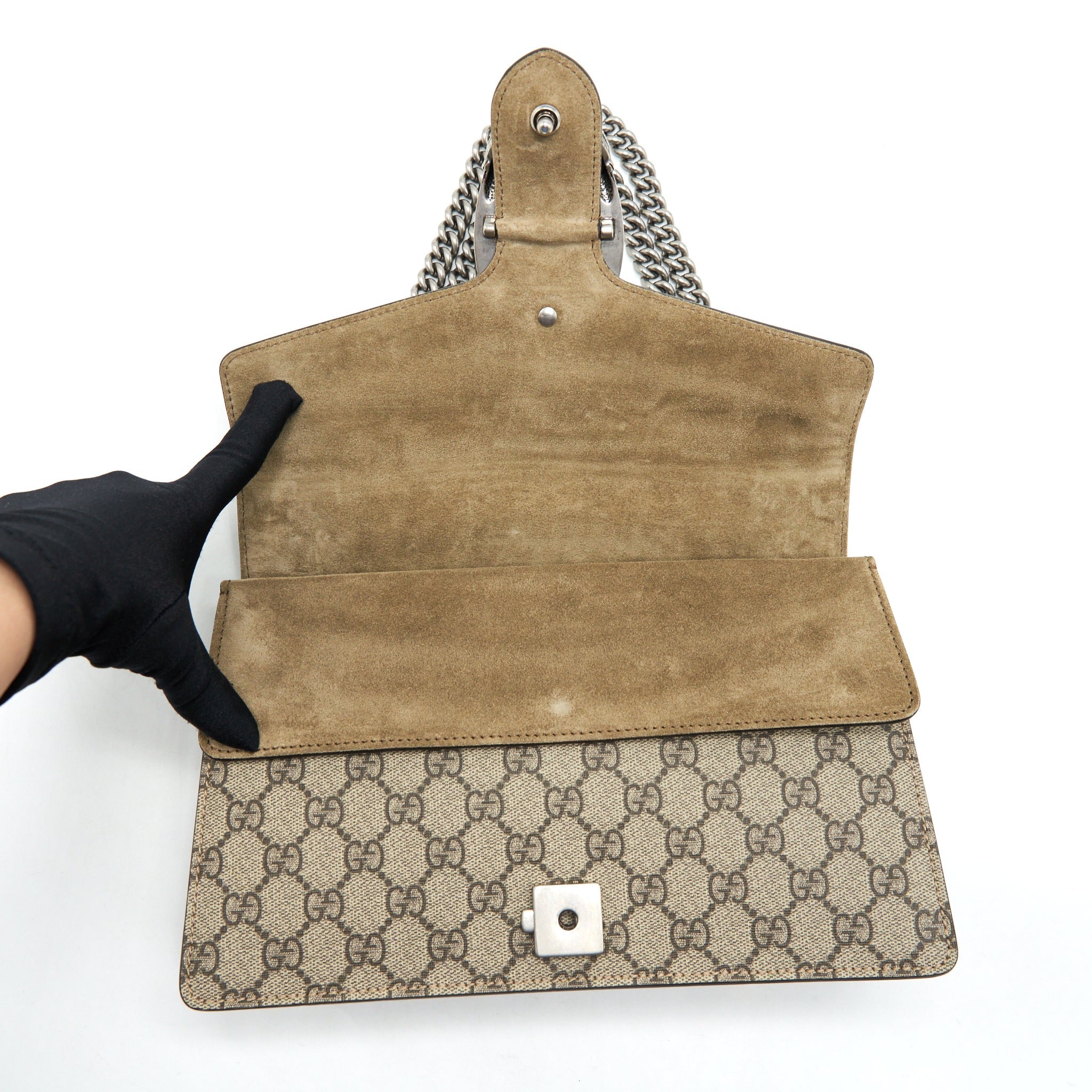 GUCCI DIONYSUS GG SMALL SHOULDER BAG BEIGE