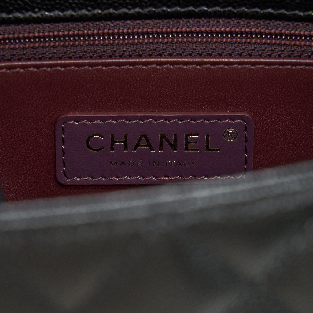 CHANEL 21K SMALL COCO HANDLE 24CM CAVIAR BLACK LGHW