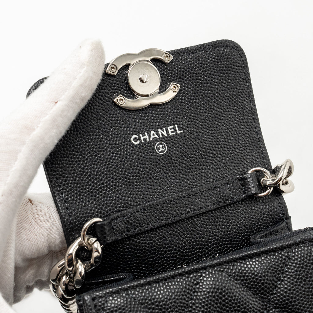 CHANEL 22S MINI CLUTCH WITH CHAIN CAVIAR BLACK SHW