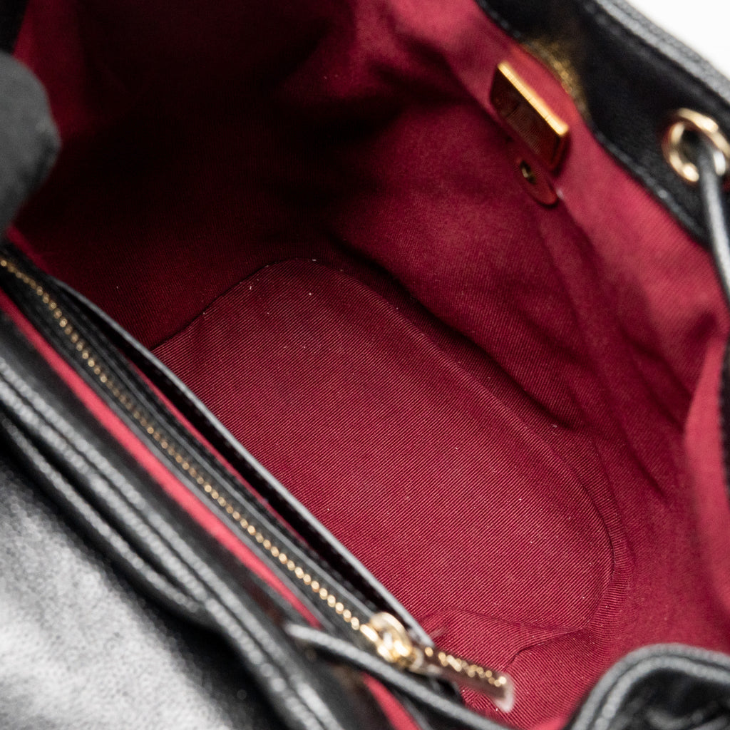 CHANEL QUILTED MINI BACKPACK CAVIAR BLACK LGHW (MICROCHIP)