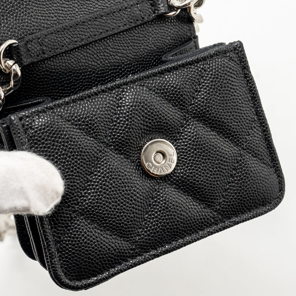 CHANEL 22S MINI CLUTCH WITH CHAIN CAVIAR BLACK SHW