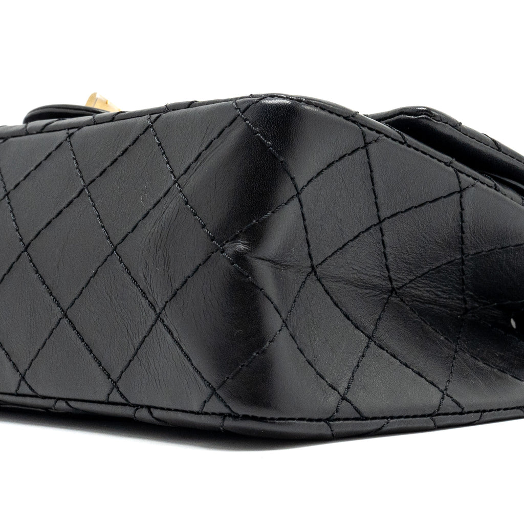 CHANEL SMALL 2.55 REISSUE DOUBLE FLAP BAG AGED CALFSKIN BLACK GHW