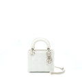 DIOR MINI LADY DIOR LAMBSKIN WHITE SHW