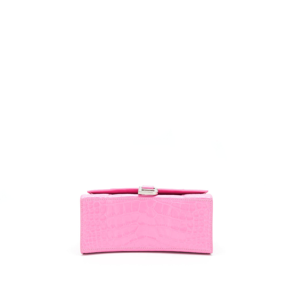BALENCIAGA HOURGLASS CROC EMBOSSED PINK SHW