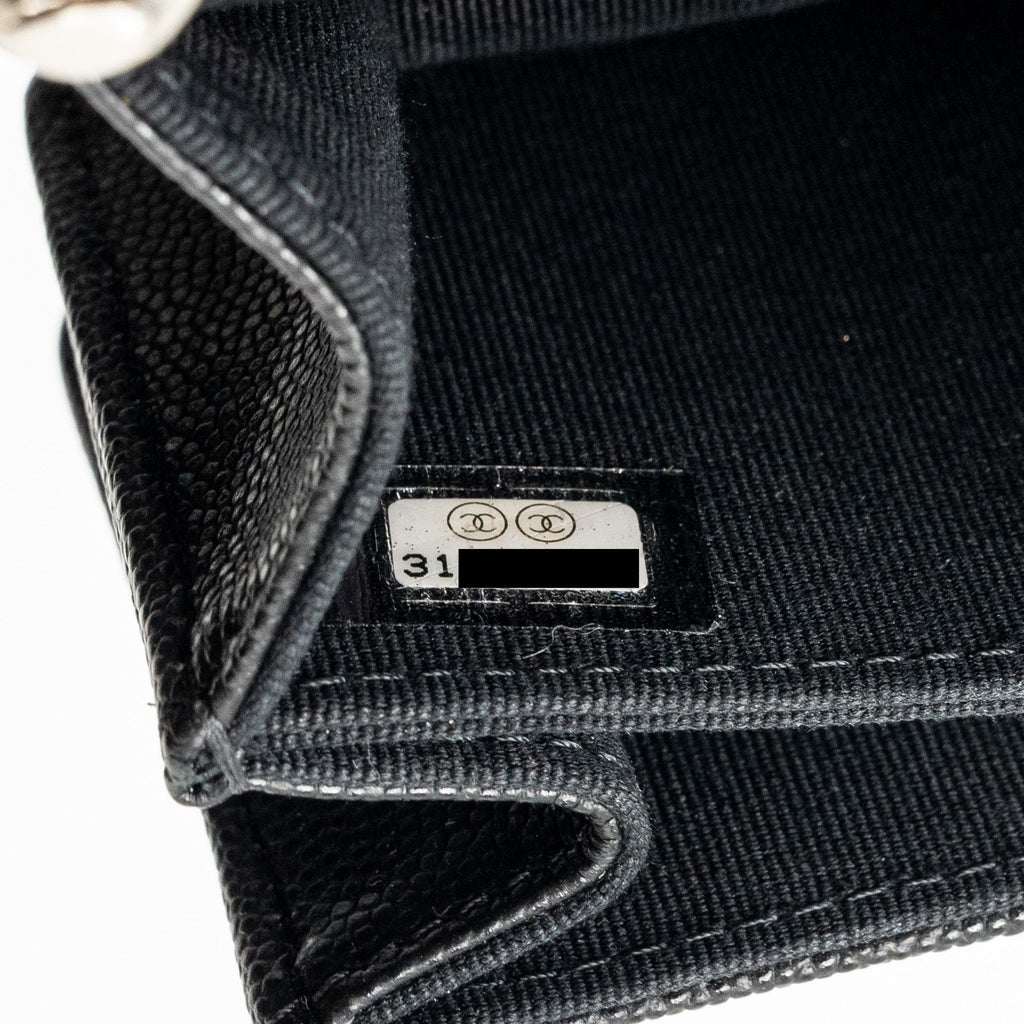 CHANEL 22S MINI CLUTCH WITH CHAIN CAVIAR BLACK SHW