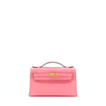 HERMES KELLY POCHETTE SWIFT 8W ROSE AZALEE GHW