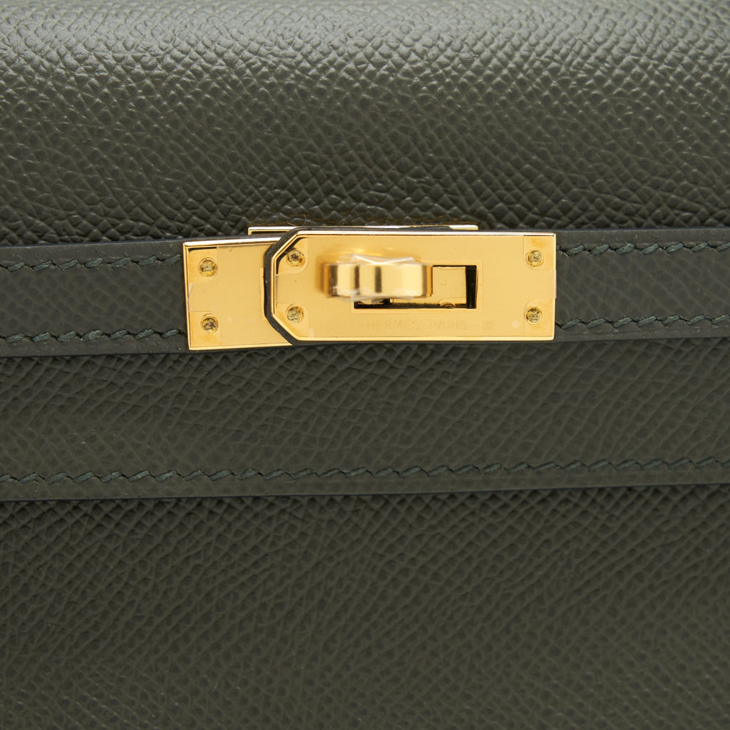 HERMES KELLY 25 SELLIER EPSOM C6 VERT DE GRIS GHW