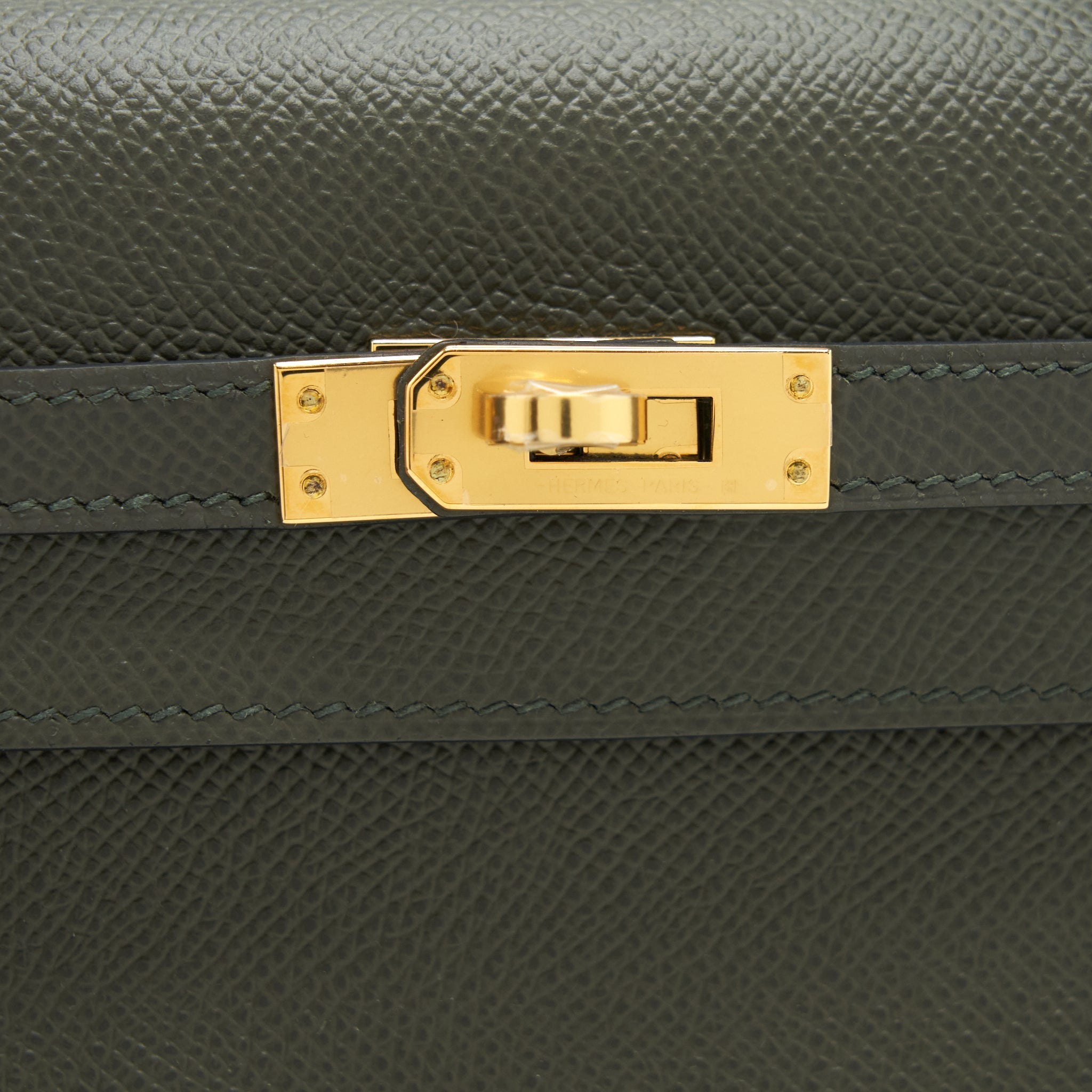 HERMES KELLY 25 SELLIER EPSOM C6 VERT DE GRIS GHW