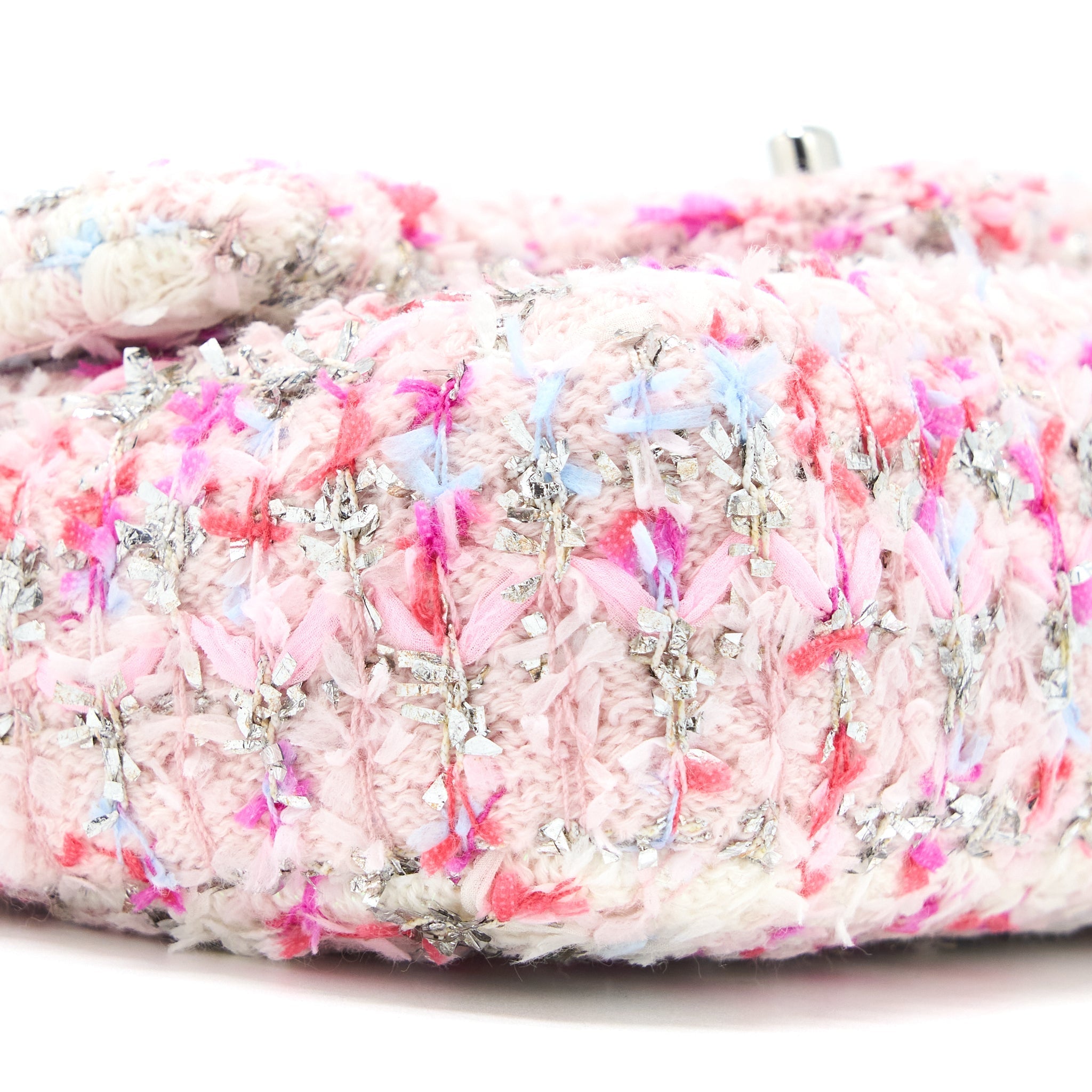 CHANEL SEASONAL MINI RECTANGULAR FLAP BAG TWEED PINK/MULTICOLOUR SHW