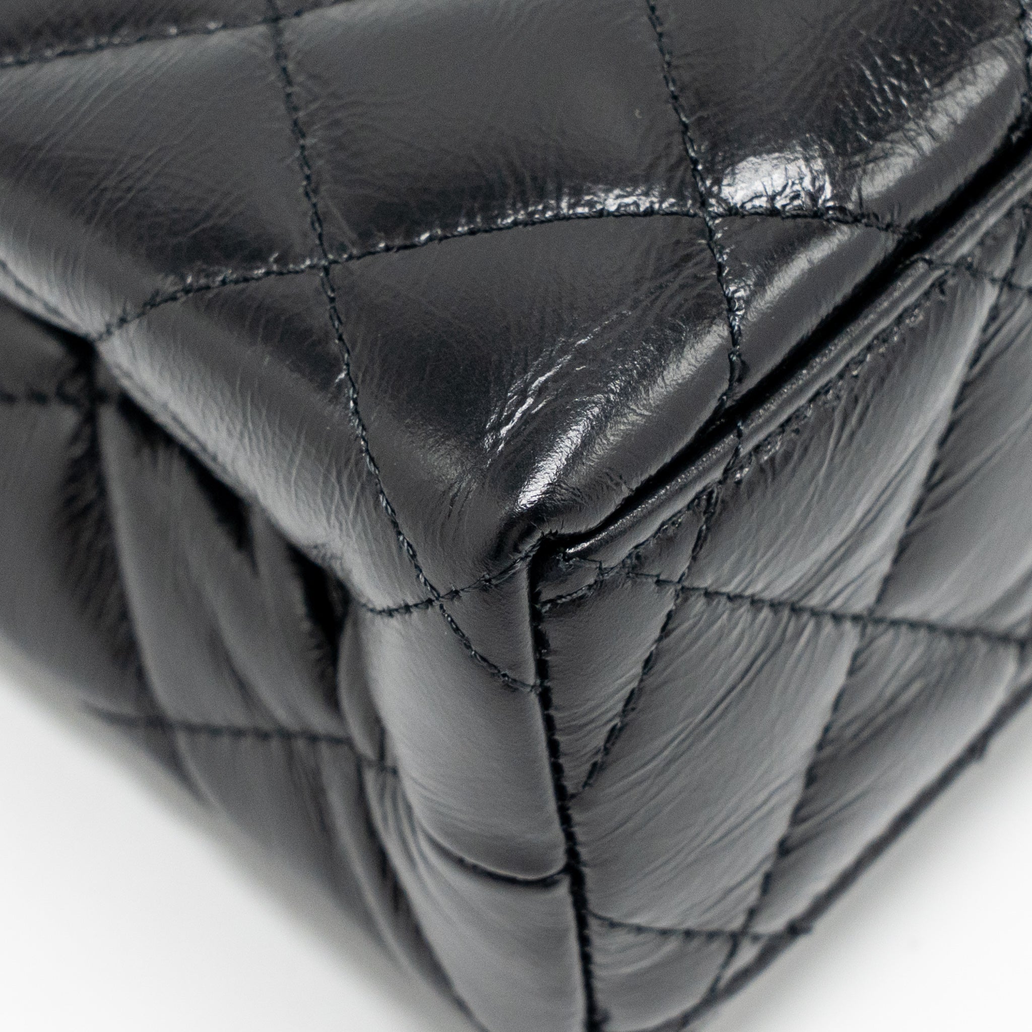 CHANEL MINI KELLY SHOPPING TOTE BAG CALFSKIN BLACK GHW (MICROCHIP)