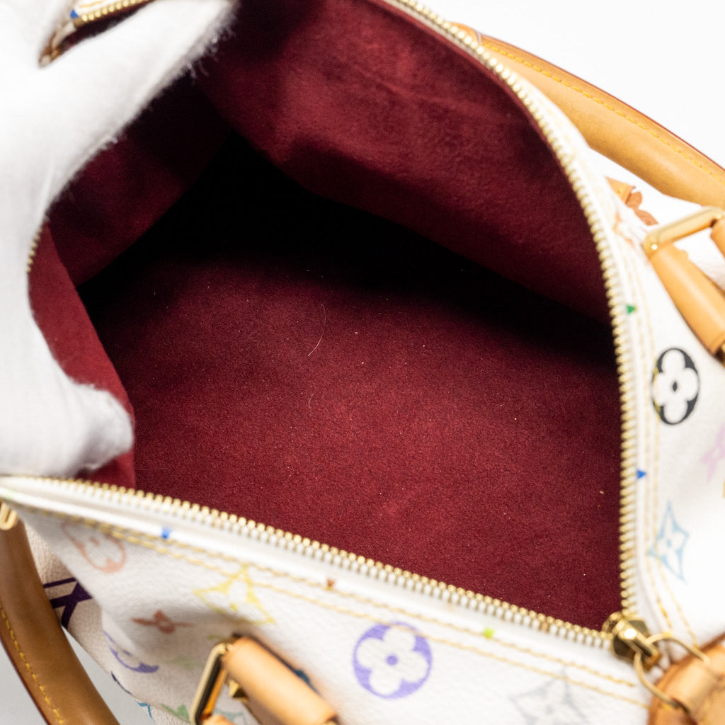 LOUIS VUITTON SPEEDY 30 MONOGRAM CANVAS WHITE MULTICOLOUR GHW