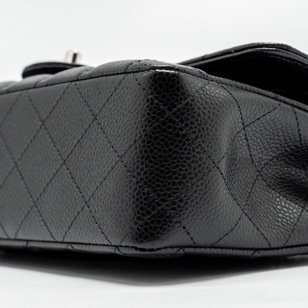 CHANEL MEDIUM CLASSIC DOUBLE FLAP BAG CAVIAR BLACK SHW