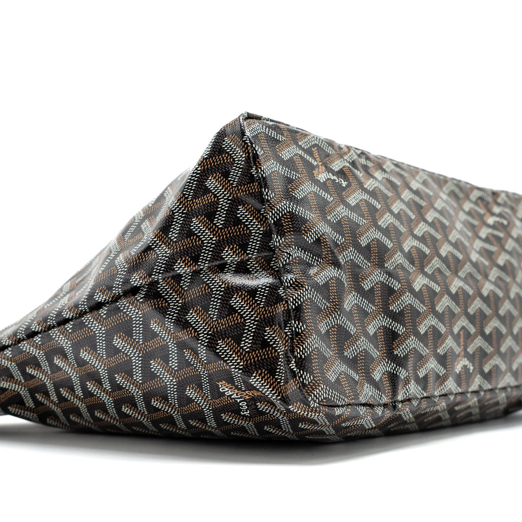 GOYARD SAINT LOUIS PM TOTE BAG GOYARDINE CANVAS BLACK/BROWN SHW