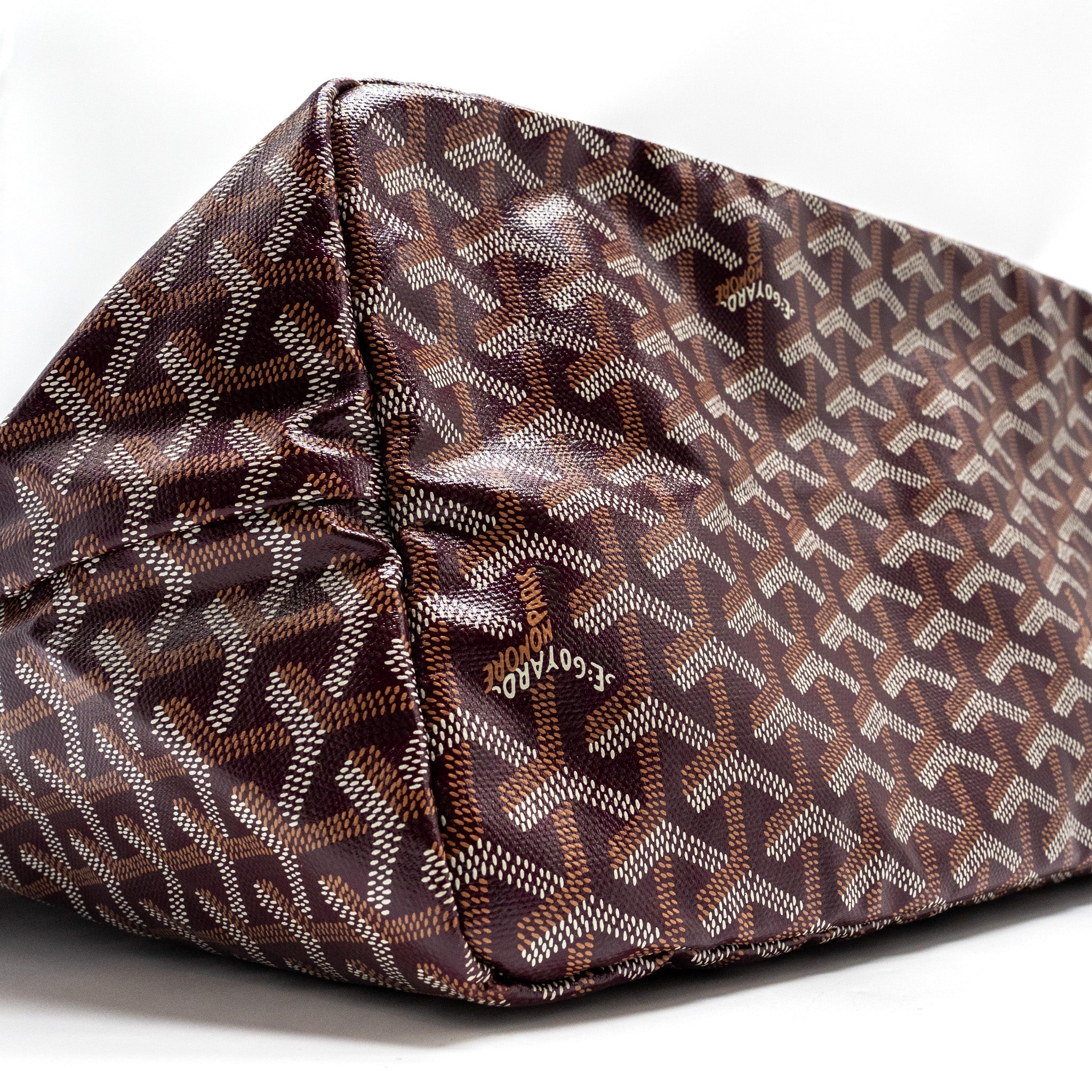 GOYARD SAINT LOUIS GM TOTE BAG GOYARDINE CANVAS/CALFSKIN BURGUNDY SHW