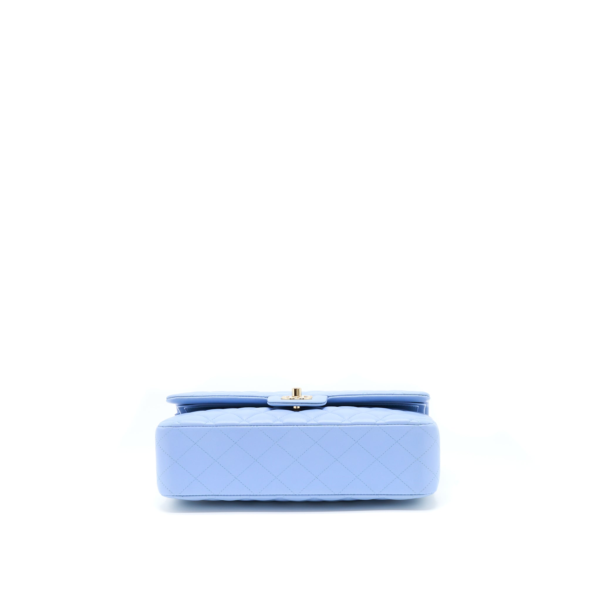 CHANEL CLASSIC FLAP BAG LAMBSKIN NA104 LIGHT BLUE LGHW